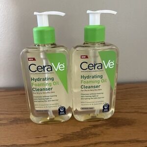 CeraVe Hydrating Foaming Oil Cleanser, Residue Free with 3 Ceramides 8 fl. oz x2